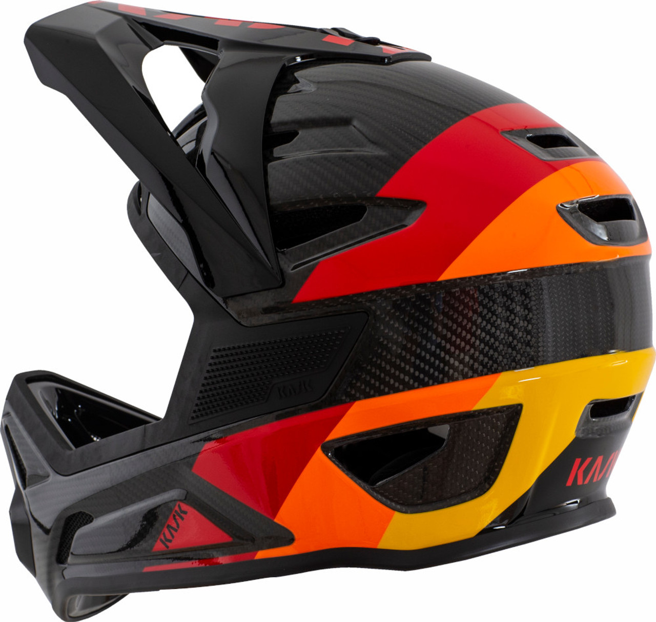 KASK Defender Full Face Carbon MTB Helmet Black/Orange - Pushys