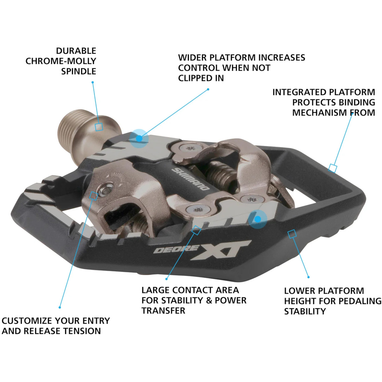 Shimano XT PD-M8120 Deore XT Trail SPD Pedals Pushys