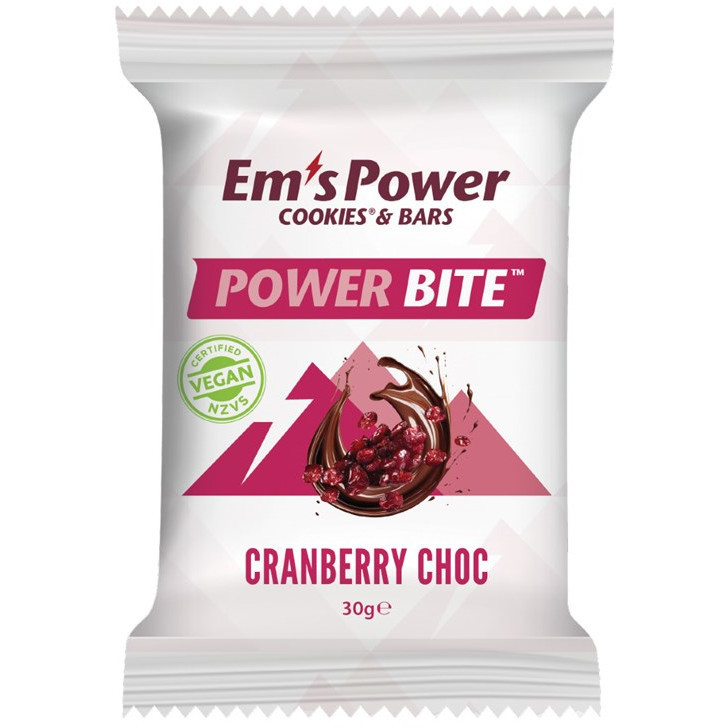 Em's Power Bites Cranberry Choc - 240g - 8 Pack - Bikebug