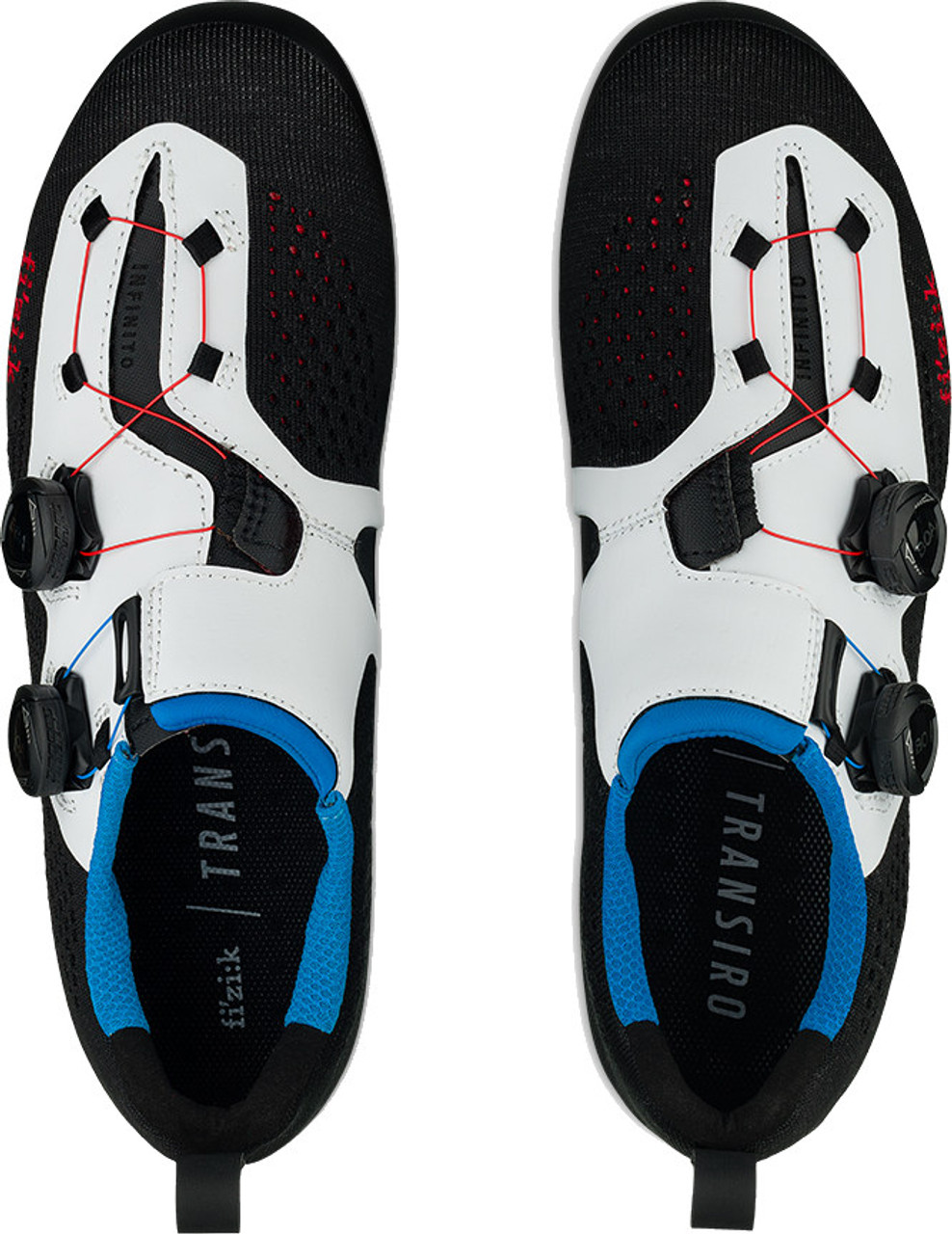 Fizik Transiro R1 Infinito Knit Triathlon Shoes Black White Pushys