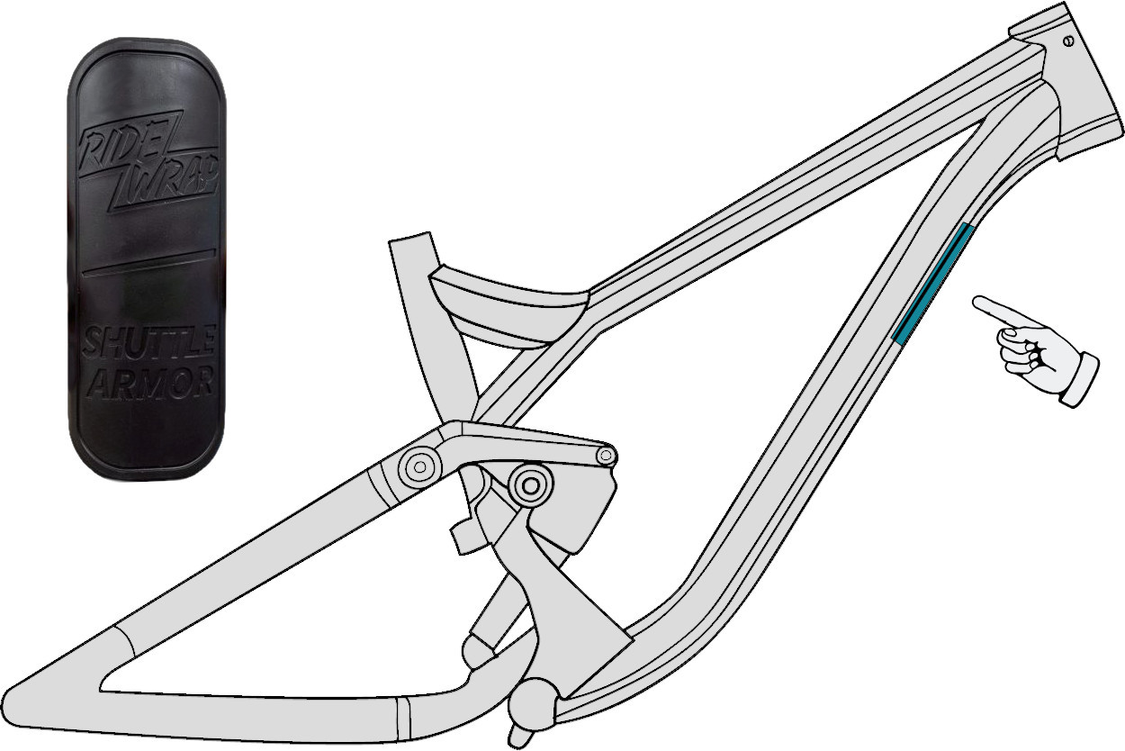 Shuttle Guard Downtube Armor RideWrap MTB Shuttle Armor Matte