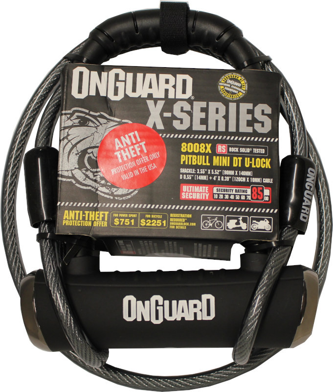 OnGuard Pitbull X-Series DT Bicycle U-Lock Pushys