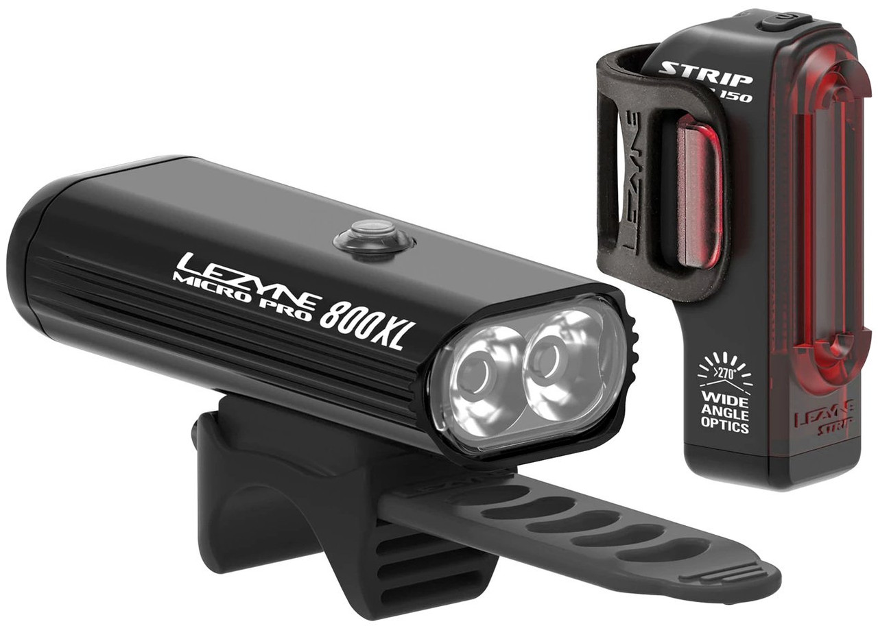 Lezyne Micro Drive Pro 800XL/Strip Drive 150 LED USB Light Set 