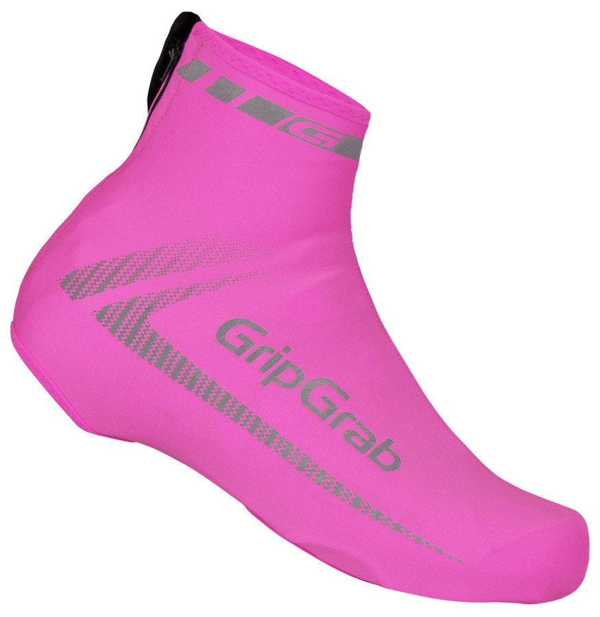GripGrab RaceAero Hi-Vis Lycra Shoe Covers Unisize Pink Pushys