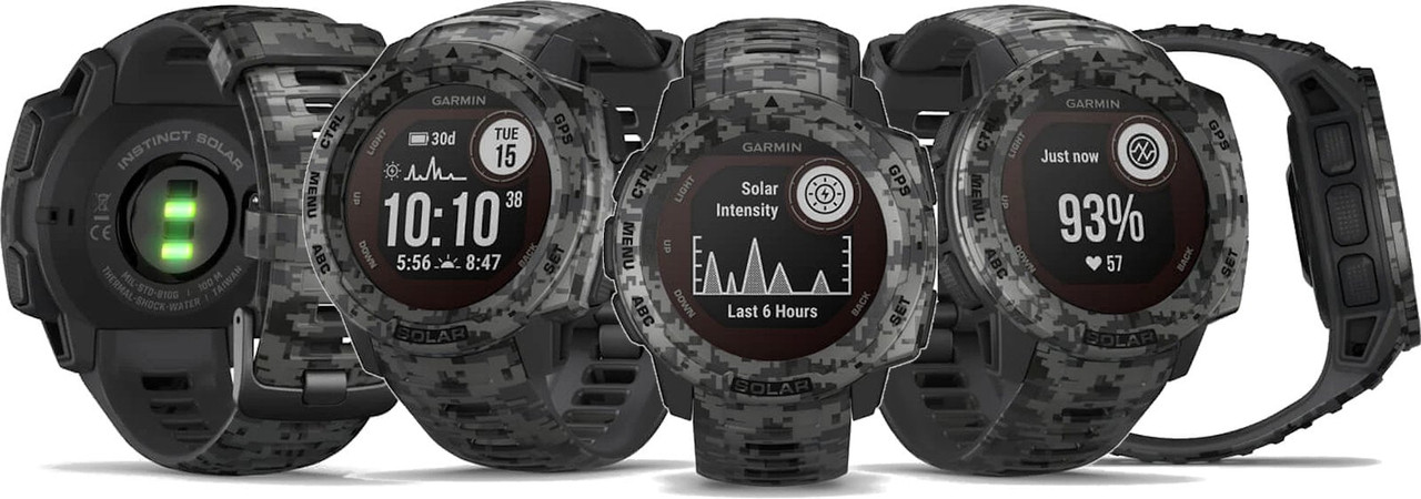 Garmin Instinct Solar Camo Edition GPS Sport Watch Graphite Camo