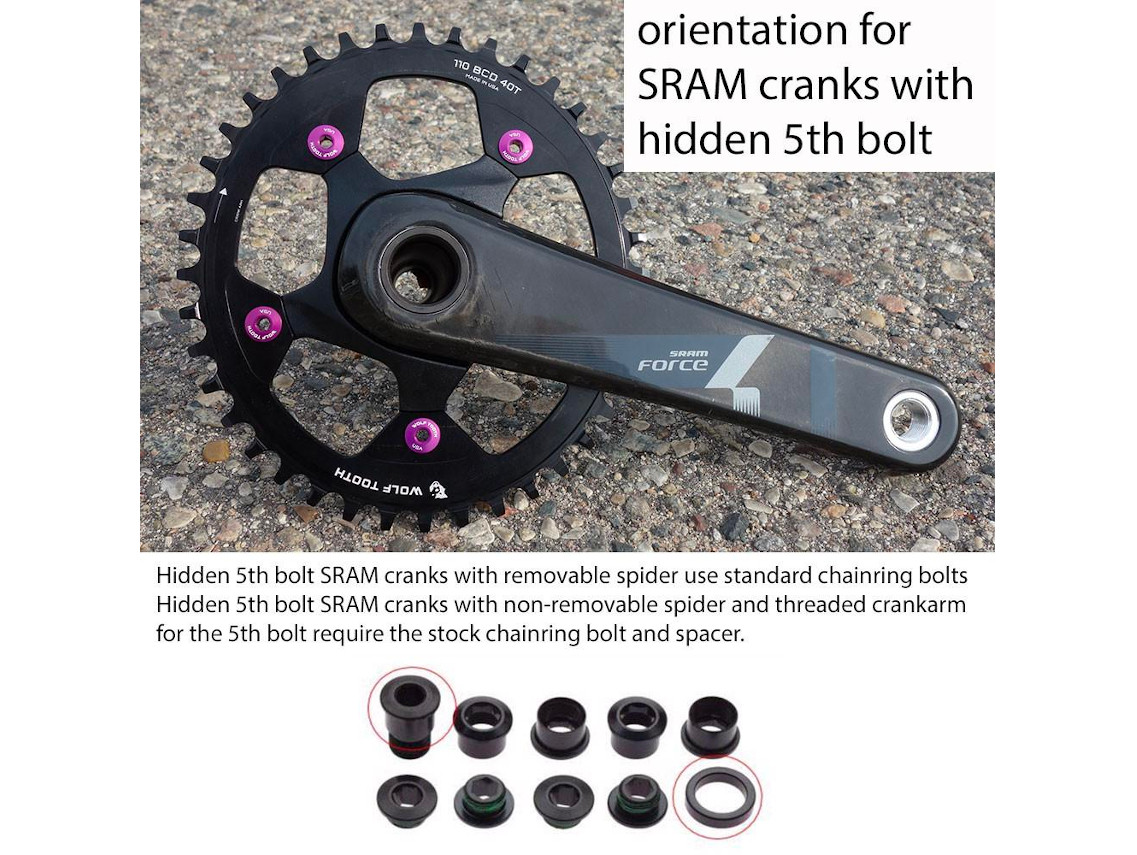 Crank Sram Red 110 Bcd Chainrings Wolf Tooth 110 BCD Gravel CX