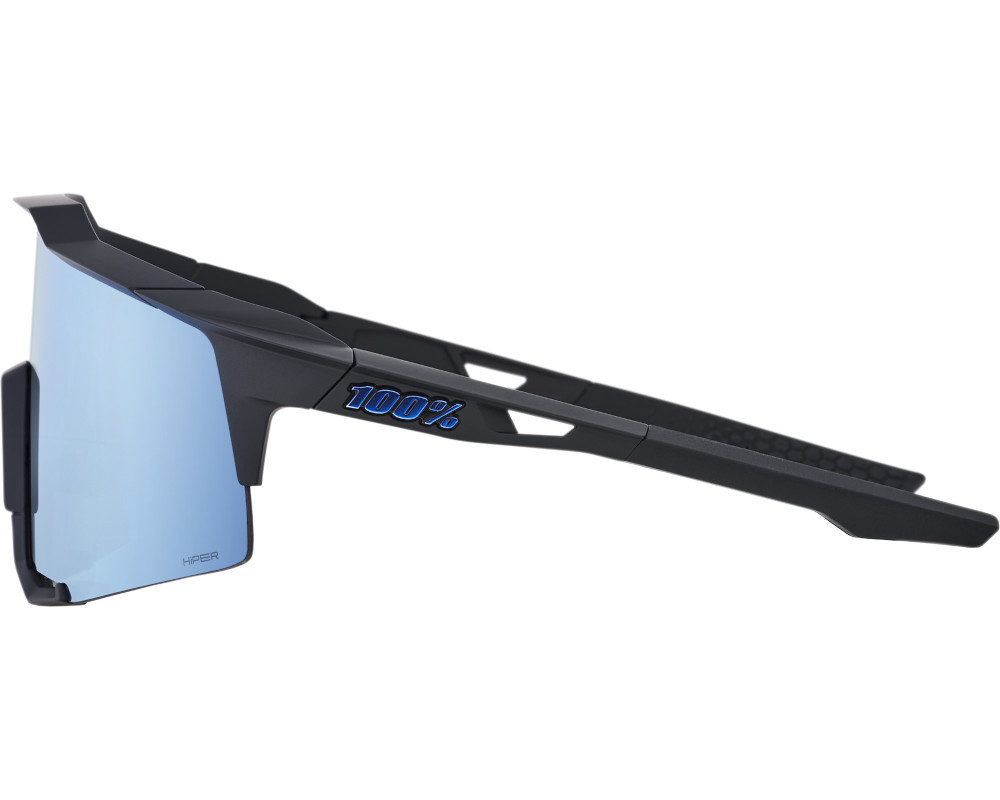 100% Speedcraft Sunglasses Matte Black (HiPER Blue Multilayer