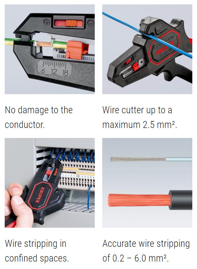 Knipex 12 62 180 Automatic Insulation Stripper - Pushys