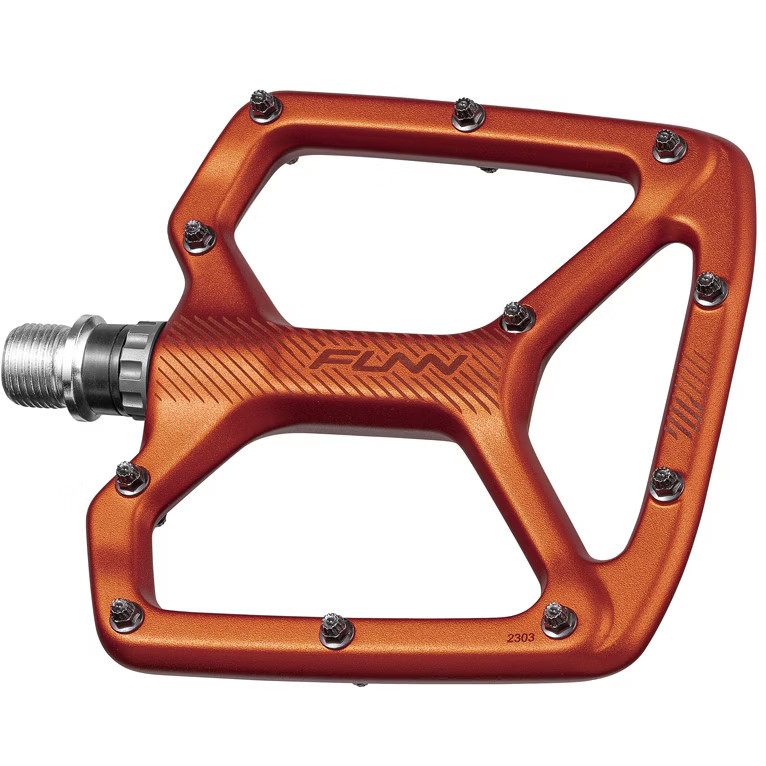 FUNN Python V2 Orange Flat Pedal Long Pins Pushys