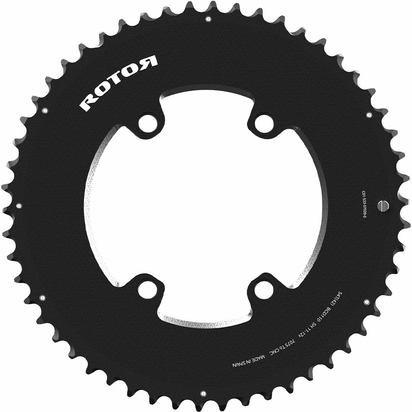 Rotor Round Ring 12/11 BCD110 54T Outer Aero Chainring (For 42T