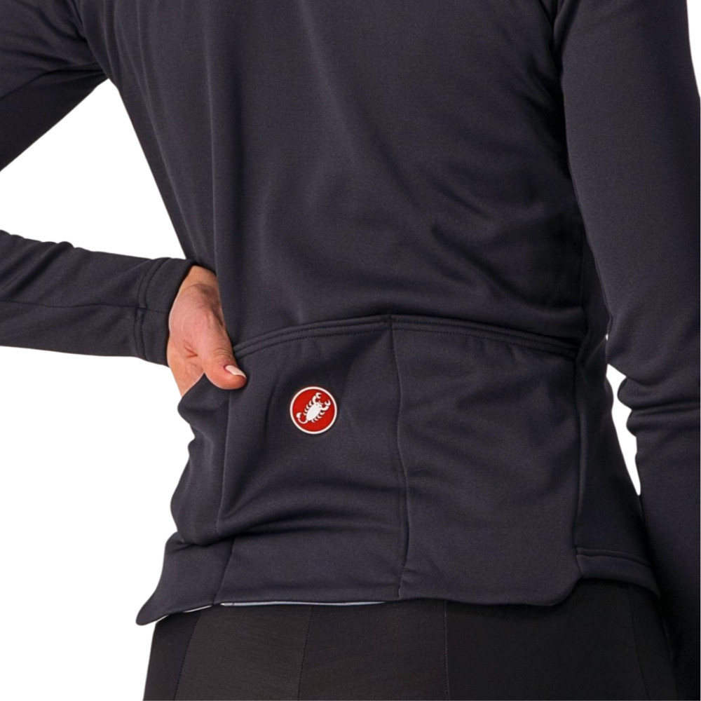 Castelli 4521531-085 SINERGIA 2 Jersey FZ Sweatshirt, Mujer, Negro Claro/Blanco, Tamaño L