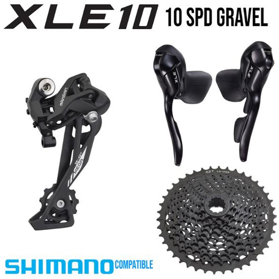 Microshift Groupset Gravel Xle 1x10 Spd Drop Bar Shifters Pushys - Main Image