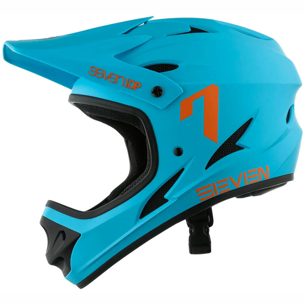 Seven iDP M1 Full Face Helmet Light Blue/Orange Pushys