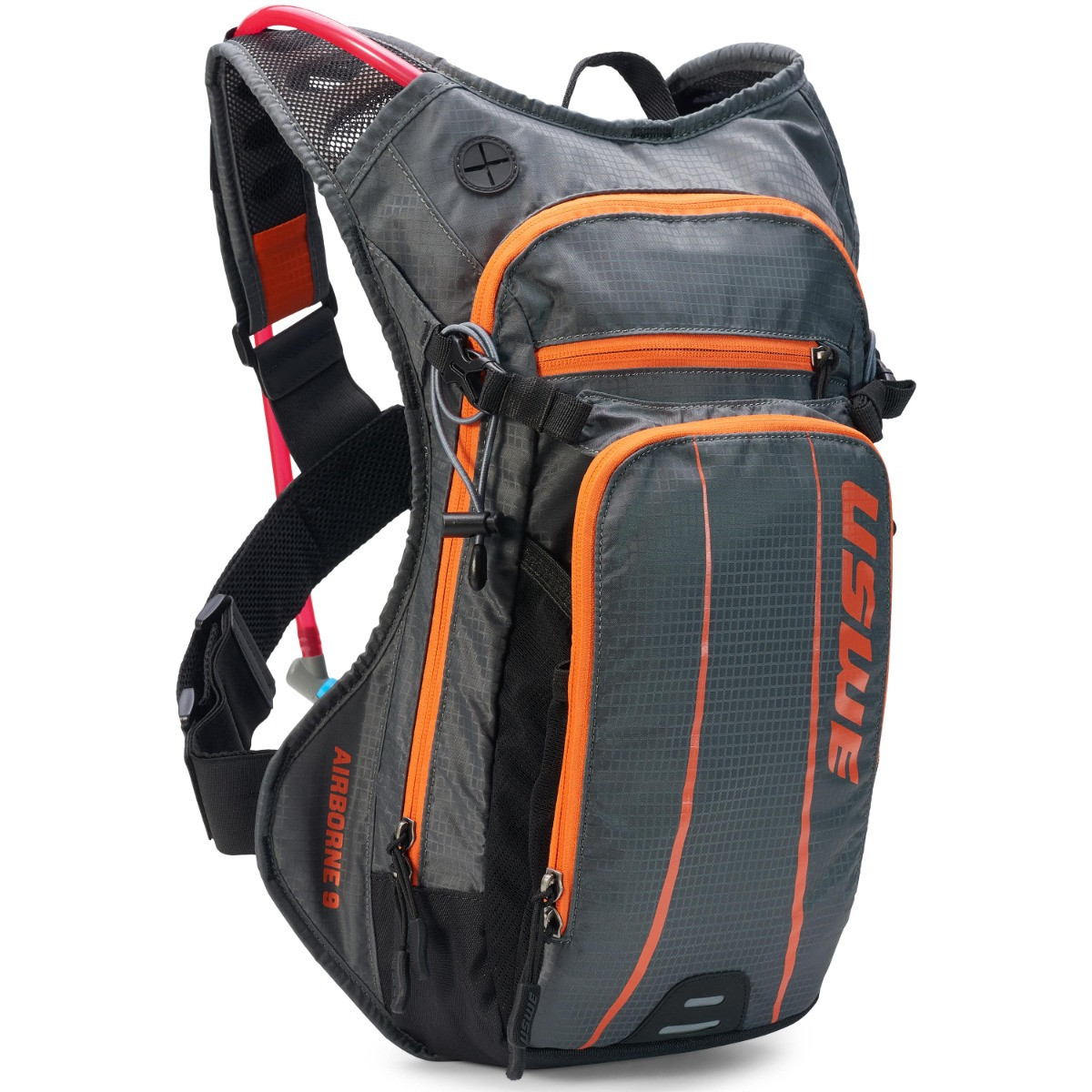 USWE Airborne 9L MTB Grey/Orange Hydration Pack - Pushys