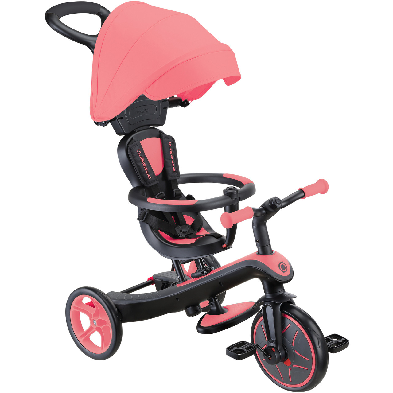 GLOBBER EXPLORER TRIKE 4in1 サンシェード付きピンク Globber Explorer Trike 4in1 Pink - Pushys