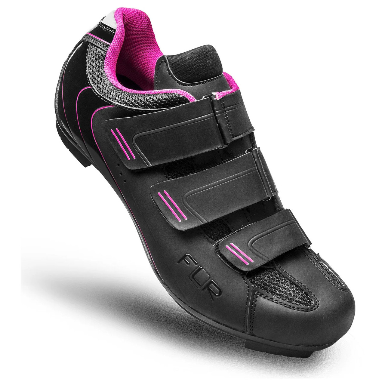 FLR F-35 III Black/Pink Ladies Road Shoe Pushys