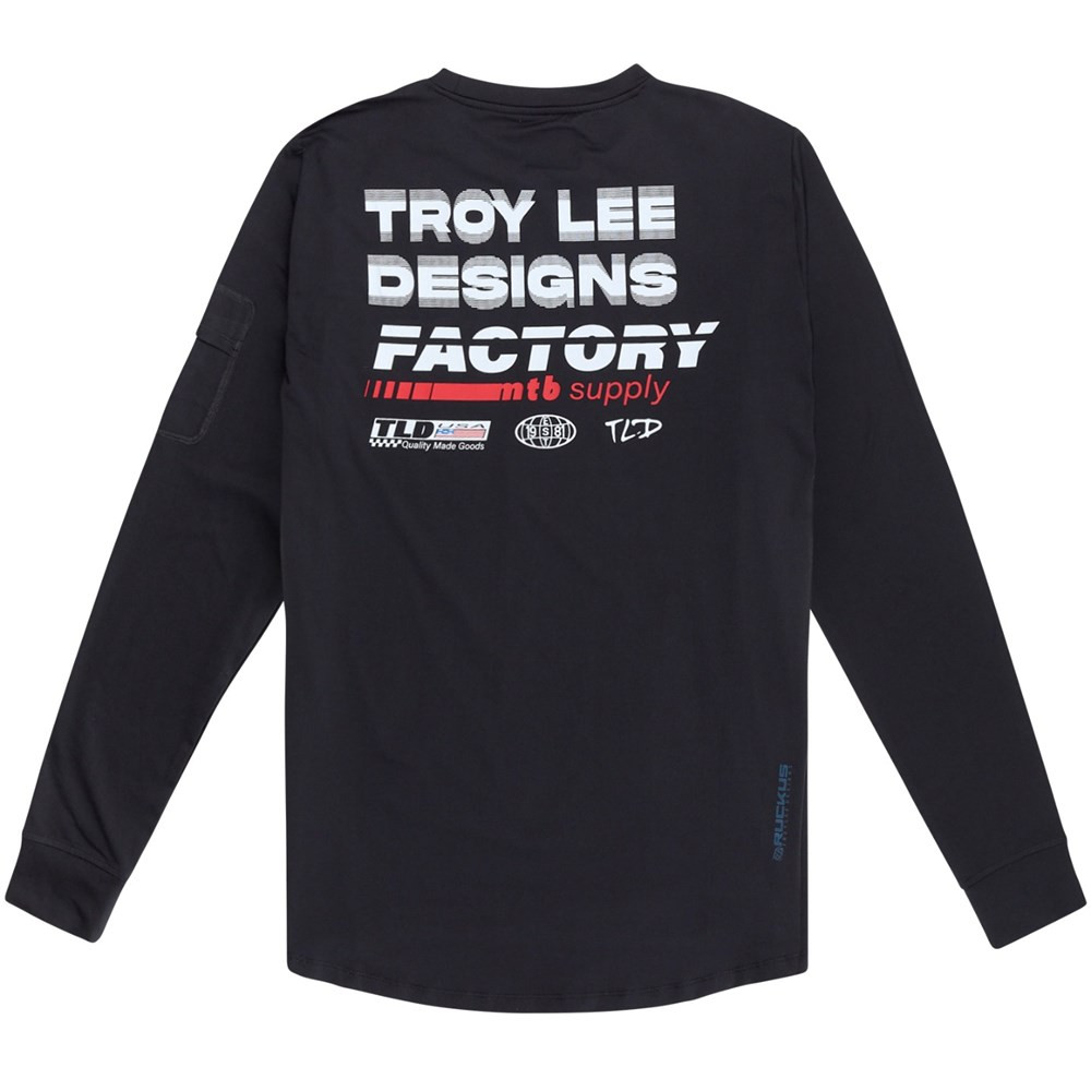 Troy Lee Designs Ruckus Long Sleeve Ride Tee Factory Carbon - Pushys