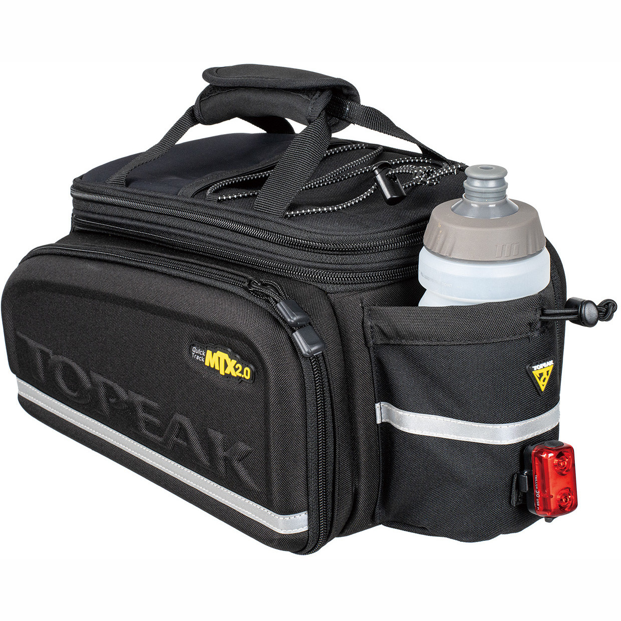 Topeak MTS TrunkBag DXP 2.0 Borsa Da Bicicletta – 19,4 L, Impermeabile, Con Portabottiglia, Per Portapacchi, Nero