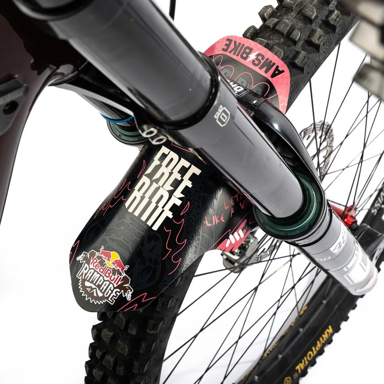 Fork Mountain Bike Rock Guard All Mountain Style Mud Guard Red