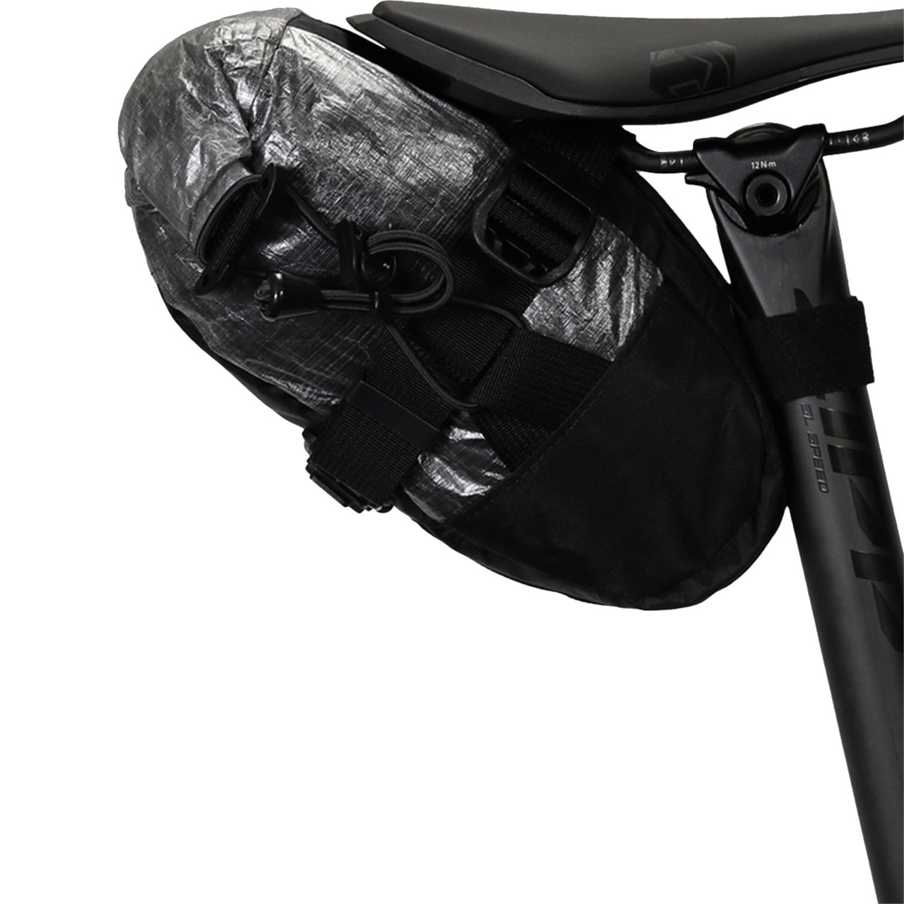 skingrowsback Flash Pak Racing Saddle Bag - Black/Silver - Bikebug