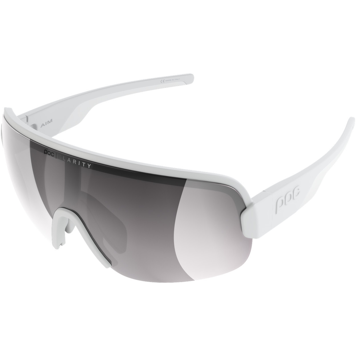 POC Aim Glasses Hydrogen White/Clarity Road/Sunny Silver Lens - Pushys