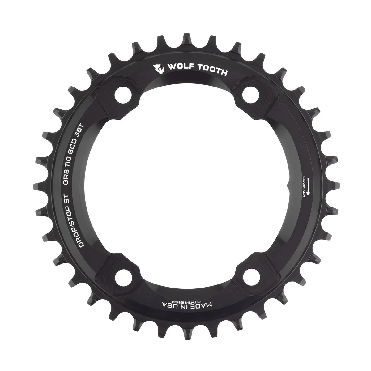 Wolf Tooth Chainring 110BCD Asym GRX Dropstop ST - Pushys