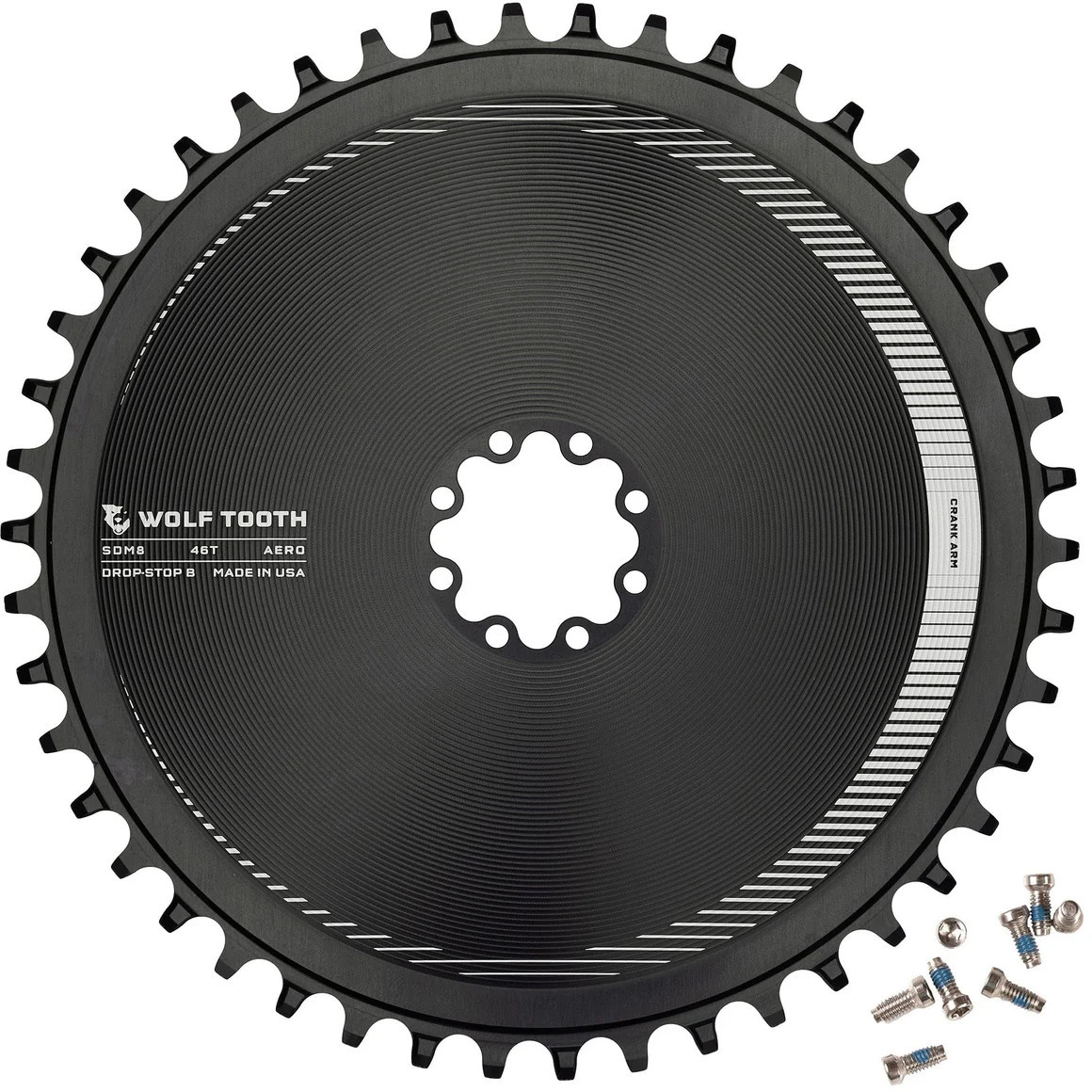 Wolf Tooth Chainring Sram 8-Bolt DM Aero Dropstop B - Pushys