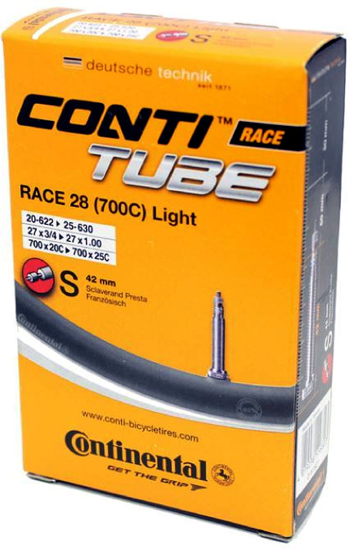 Continental Race 28 700 x 25-32c - Camera d'aria per bici da strada, valvola Presta da 60 mm, confezione da 3, con adattatori Ano