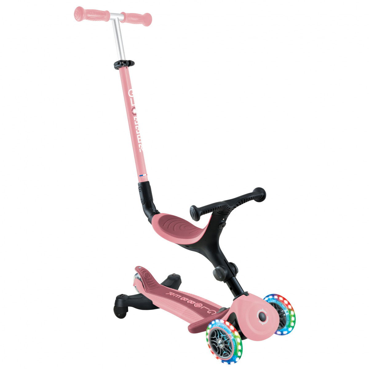 Globber Go Up Active Lights 360 Pastel/Deep Pink - Pushys
