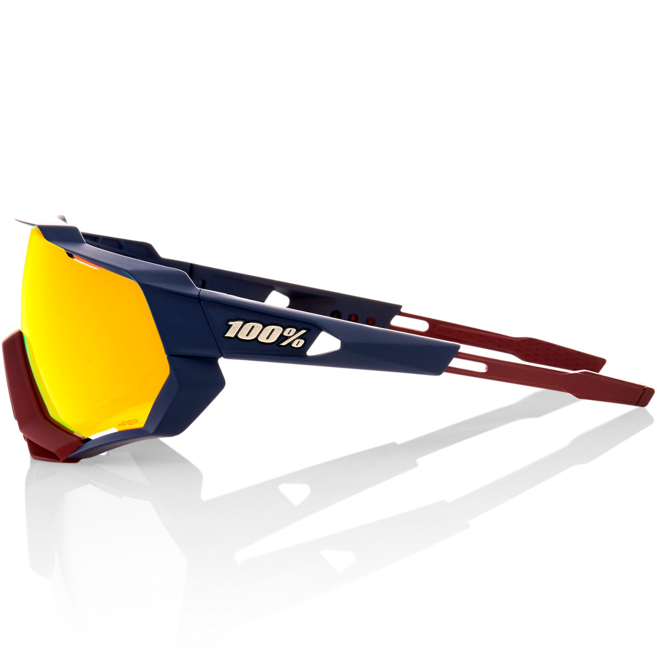 100% Speedtrap Sunglasses Soft Tact Flume/HiPER Red Multilayer