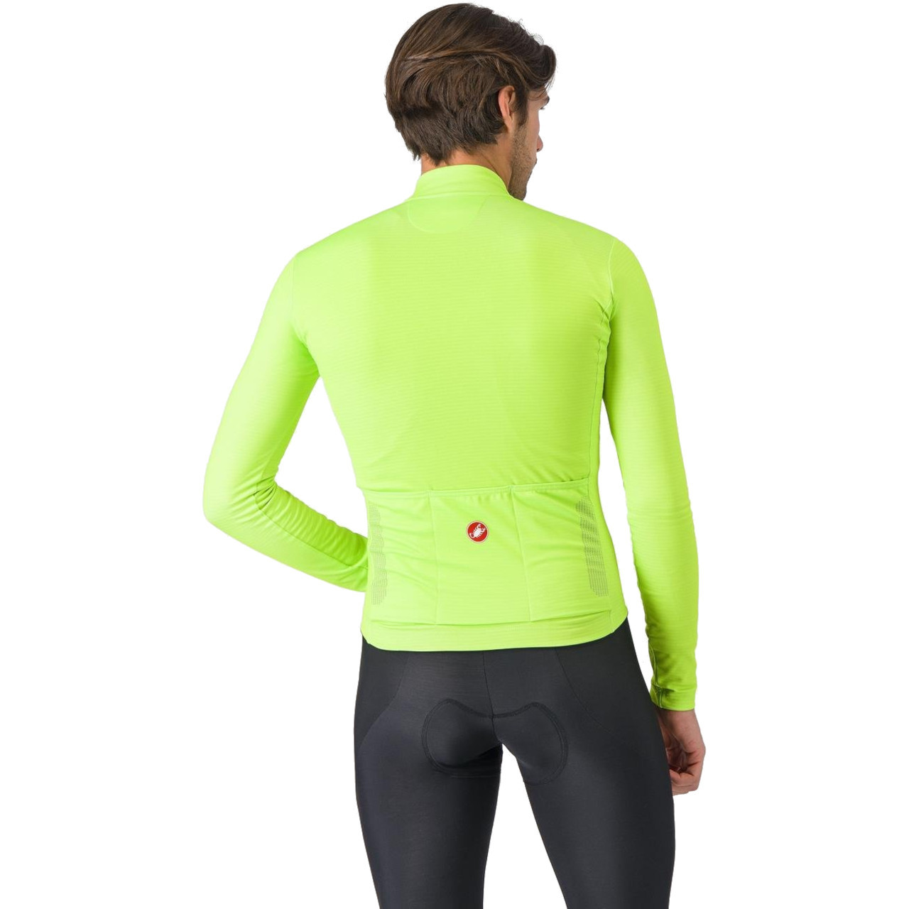 Castelli PURO 4 JERSEY（サイクルジャージ） Castelli Puro 4 LS Thermal Jersey Electric Lime - Bikebug