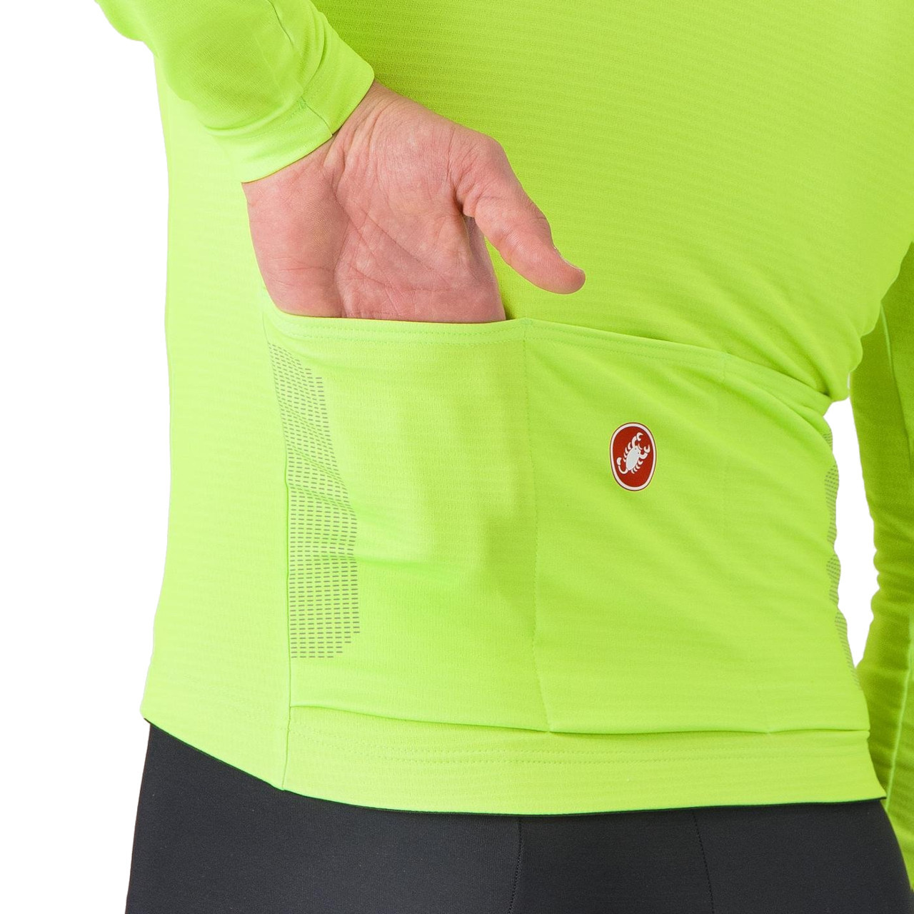 Castelli Puro 4 LS Thermal Jersey Electric Lime - Bikebug