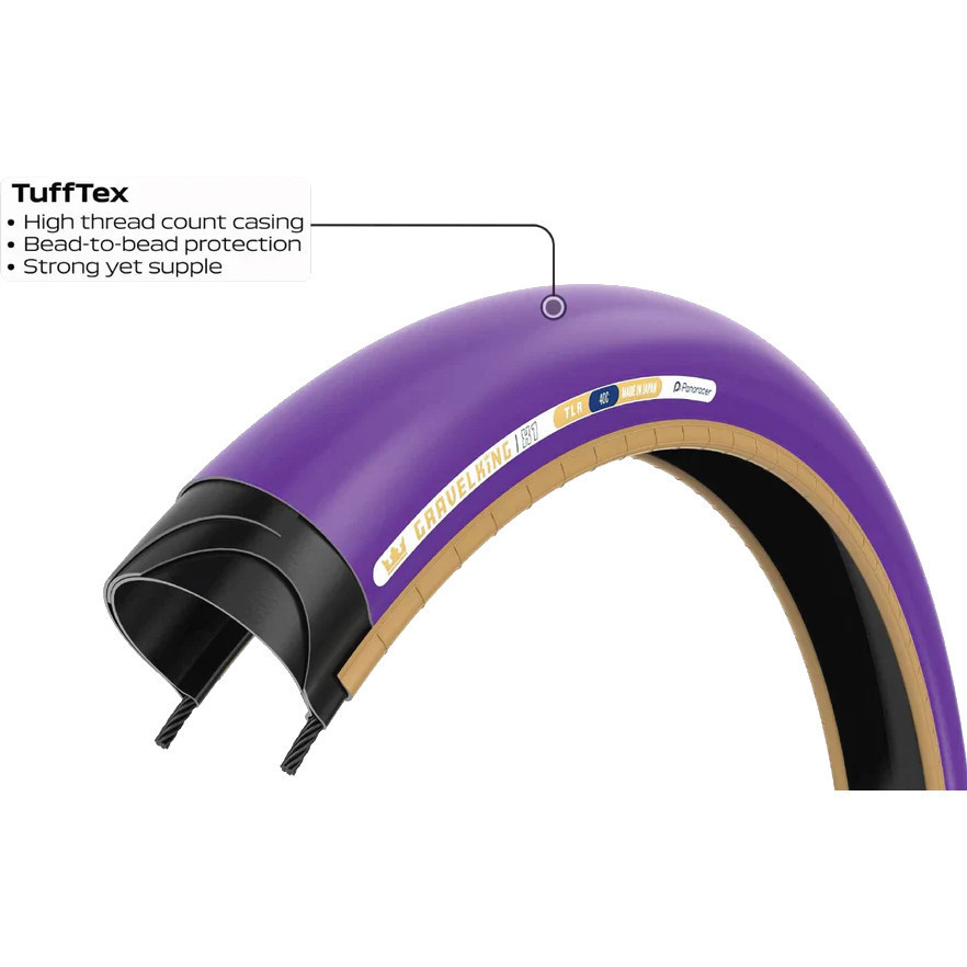 Panaracer Gravelking SK TLR Tubeless Gravel Tire - 700c, ZSG Compound, Puncture Resistant, 120 TPI TuffTex Casing