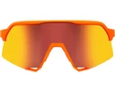 100% S3 Sunglasses Soft Tact Neon Orange (HiPER Red Multilayer Mirror Lens)