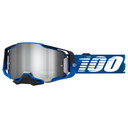 100% Armega MTB Goggles Mirror Silver Flash Lens Rockchuck Blue