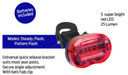 Azur Blaze 25lm Battery LED Rear Light