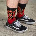 Fist Flaming Hawt Crew Socks Red/Black