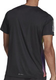 Adidas Own The Run T-Shirt Black/Purple Rush/Pulse Lime/Acid Red