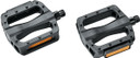 Rex Plastic 9/16" One-Piece Flat MTB Pedals w/ Moulded Pins Black