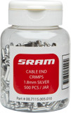 SRAM PitStop Brake Cable End Crimps 1.8mm Silver (Qty 500)