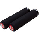 SRAM 129mm Foam Locking Grips Black (with Red Clamps & Red End Plugs)