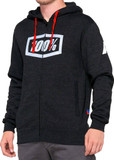100% Syndicate Hooded Zip Sweatshirt Black Heather/White