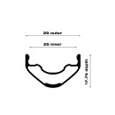 WTB KOM Light i25 29" TCS 2.0 Alloy rim 28 Hole Black