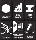 Wera Bicycle Set 1 - Compact 12 Piece Bit Set w/ Ratchet