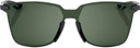 100% Legere Square Sunglasses Matte Black (Grey Green Lens)