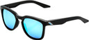 100% Hudson Sunglasses Matte Black/Hiper Blue Multilayer Mirror Lens