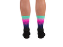 Defeet Barnstormer Aireator 6" Ombre Socks - Black/Light Navy/Neon Pink/Celeste