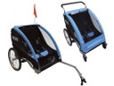 Pacific Deluxe 2 In 1 Trailer/Stroller - 2 Child - Black/Blue