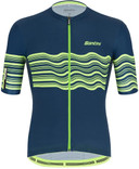 Santini Tono Profilo SS Jersey - Green/Blue