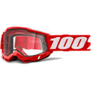 100% Accuri 2 Enduro MTB Goggles Red/Clear Vented Dual Lens